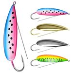 QualyQualy Weedless Spoon Fishing Lures for Saltwater, Minnow Fishing Spoon Hard Bait for Redfish Bass Tourt Northern Pike, 4PCS (Mixcolor-01-4pack, 2/7 oz)