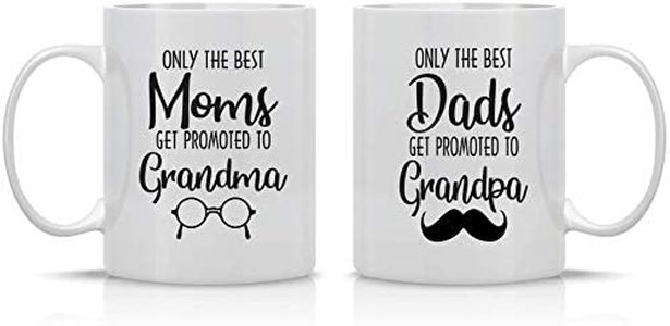 Only The Best Dads/Moms Get Promoted to Grandpa/Grandma, Grandparents Gift 11oz Coffee Mug Set