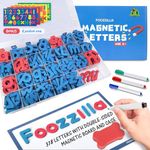 FOOZZILLA Magnetic Letters and Numbers Kit 286 Pcs with Double Side Magnetic Board - Foam Alphabet Letters for Kids Learning ABC and Classroom Educactional Spelling with Storage Box