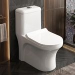 Plantex Siphonic Flush System Ceramic Commode/S Trap Western Toilet with Siphonic Vacuum Flush/One Piece Western Commode With Soft Close Toilet Seat (White - Ukrain)