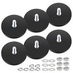 Hejo Neodymium Magnets, 6PCS Rubber-Coated Round Magnets Diameter 43 mm with M6 External Thread Stud and Nuts,Vertical adhesion Up to 10 kg, for Automobile, Lamps, PTZ, Instruments and Apparatuses