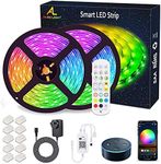 WiFi LED Strip Lights 10M (2x5M), ALED LIGHT RGB LED Strips Lights 5050 SMD, 16 Million Colors, Sync with Music, IP65 Waterproof, Smart Phone APP Controlled LED Band, Work with Alexa or Google Home