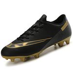 VTASQ Football Boots Men's Outdoor Cleats Professional Athletics Sneakers TeensTraining Soccer Shoes Unisex Black 10.5UK