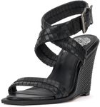 Vince Camuto Women's Elynna Wedge Sandal, Black, 10