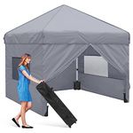 Gazebo, Pop Up Gazebo 3mx3m with Coated Thincken Steel Frame, Party Tent Waterproof, 50+UV Protection, Included Roller Bag for Party, Camping, Outdoor Activities - Grey