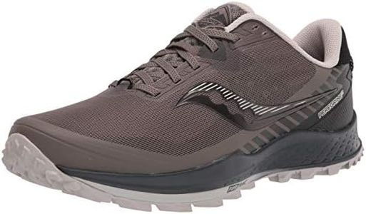 Saucony Men's PEREGRINE 11 Trail Running Shoe, GRAVEL/BLACK, 10.5 Medium