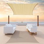 ColourTree 10' x 20' Beige Sun Shade Sail Rectangle CTSLR1020 - Canopy Mesh Fabric UV Block UPF50 - Commercial Heavy Duty - 190 GSM - 3 Years Warranty (We Make Custom Size)