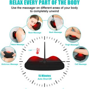 iKristin Shiatsu Neck and Back Massager – Deep Tissue Massage Pillow