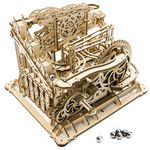 Own1one Hand Cranked Marble Run 3D Wooden Model Kits, 3D Wooden Puzzle Marble Run for Adults, Mechanical Wooden Model Kits with Balls for Teens and Adults