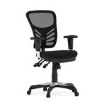 Flash Furniture Office Chair, Ergonomic Office Chair with Mesh Back Support, Contoured and Height Adjustable Seat with Three Paddle Control, Black