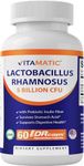 Vitamatic Lactobacillus Rhamnosus 5 Billion per DR Capsule (10 Billion Per 2 Capsules) - 60 Count - Advanced Digestive & Immune Support - Made with Prebiotic Inulin Fiber