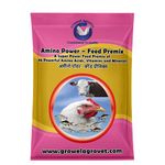 Growel Agrovet Amino Power Feed Premix A Blend Of 46 Amino Acids, Vitamins, And Minerals For Growth And Immunity Of Aqua, Poultry, Cattle, Horse, Pig, Goat And Sheep 1 Kg, All Life Stages, Powder