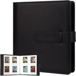 256 Pockets Mini Instant Photo Album, Picture Case for Fujifilm Instax Film 7 8 9 11, PU Leather Photo Wallet Album, Photo Album with 3 Inch Card Binder, Family Albums for Christmas, Wedding (Black)