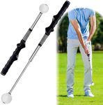 Ziopetru Retractable Golf Swing Training Aid, Golf Swing Trainer Flexible Telescopic Club, Golf Grip Trainer Right Hand, Swing Speed and Power Training