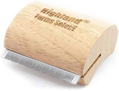 Highland Farms Select Deshedding Grooming Tool for Dogs, Cats & Horses, Ergonomic Design Wood Groom Brush, Professional Pet Groomer, Painlessly Remove for Short & Long Hair, Fur & Dirt - 2.5 Inches