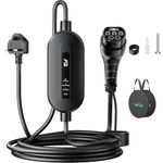 EVJUICION EV Charger Cable Type 2 to 3 Pin Plug 15M/49.2ft, [2.3kW, 10A] Electric Car Charger IP67/IP65, Type 2 Charging Cable 3 Pin with 4 LED Indicators, for Type 2 EVs and PHEVs