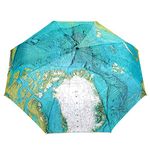 Locomo Men Women World Map Atlas Globe 8 Panel Compact Folding Umbrella FAF070