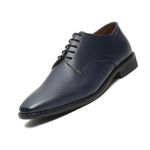 LOUIS STITCH Men's Oxford Formal Shoes | Italian Leather Lace-Up | Comfortable for Business, Casual Elegant Federal Blue | UK Size 9 (RXPL)