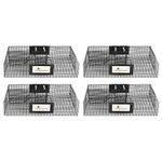 Rugged Ranch RATTR Ratinator Live Rat Chipmunk Squirrel Mouse Rodent Small Animal Metal Wire 2 Door Trap Pest Control Cage, Black (4 Pack)