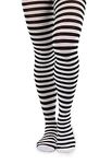 Jefferies Socks Girl's 2-6X Stripe Tights, Black/White, 2-4 Years