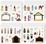 Nativity Stickers Make a Nativity Scene Sticker Jesus Birth Stickers Religious Sticker Mix Match Decal for Christmas Party Favor Holiday Religious Education Present Supplies (72 Sheets)