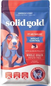 Solid Gold Healthy Weight Management Dry Dog Food for Adult & Senior Dogs - With Pollock, Whole Grain & Probiotics for Gut Health & Digestion Support - Dry Dog Food for Weight Management Support –24LB