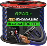 18AWG Gauge Speaker Wire, GearIT Pro Series 18 AWG Gauge Speaker Wire Cable (100 Feet / 30.48 Meters) Great Use for Home Theater Speakers and Car Speakers, Black