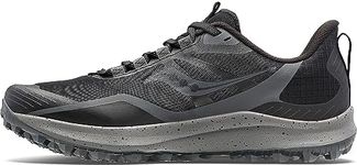 Saucony Women's Peregrine 12 Trail Running Shoe, Black/Charcoal, 9 M US