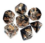 7Pcs DND Game Dice Set for Dungeon and Dragons D&D RPG Pathfinder Table Games Transparent Mix Black Cloud Polyhedral Dice