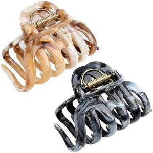 Octopus Hair Claw Clips for Thick Hair French Large Octopus Claw Clips Big Hair Clips for Long Wavy Curly Hair, Strong Hold Non-Slip Grip Tortoise Shell Hair Accessories for Women