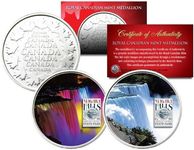 NIAGARA FALLS Daytime & Nightime Set of 2 Royal Canadian Mint Medallion Coin