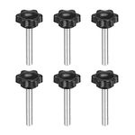 uxcell Clamping Screw Knob, Plum Hex Shaped Grips Star Knob M6 x 50mm Male Thread, 6 Pcs