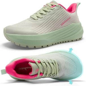 Women's Orthopedic Diabetic Wide Foot Friendly Casual Shoes, Plantar Fasciitis Arch Support Bunions Recovery Trail Sneakers, Stylish Travel Daily Walking Shoes, Grey Green Size 8.5