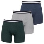 Ted Baker Mens 3-Pack Boxer Briefs - Dark Denim/Grey Heather/Scarab - L