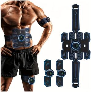 YOUKK Electrostimulateur Musculaire, Ceinture Abdominale Electrostimulation, 8 Modes et 19 Intensités,Rechargeable par USB, Ceinture Musculation Electrostimulation pour Abdos/Bras/Jambes/Fesses