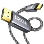 WARRKY 8K 60Hz USB C to DisplayPort Cable 1.8M [DP1.4, VRR, HDR] 4K 240Hz/144Hz, 2K 240Hz/165Hz, Thunderbolt 3/4 to DisplayPort, Work for MacBook Pro/Air, iPad Pro, Mac Mini, iPhone 15 Series