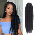 Leeven 8 Packs Marley Hair Crochet Braids,24 Inch Afro Kinky Marley Braiding Hair, Long Springy Afro Twist Hair Extensions (1B#,8 Packs)