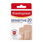 Elastoplast Sensitive Hypoallergenic Plasters Light (20 Pieces), Plasters for Painless Removal, Soft and Breathable Fabric Plasters, Strong Adhesive, Light Skin Tone Sensitive Plasters