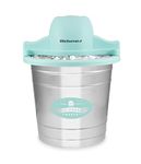 Elite Gourmet EIM-308L Maxi-Matic 4Qt. Old Fashioned Vintage Galvanized Metal Bucket Electric Ice Cream Maker, Uses Rock Salt, Churns Ice Cream in Minutes, Teal