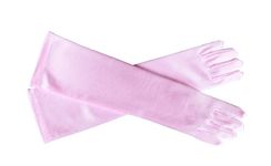 Flora Satin Flower Girl Bridesmaid/Children Communion Long Fingered Glove，Elbow Length (L(Age 8-12), Pink)