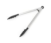 KitchenAid - Kitchen Tongs, Silicone Tipped Stainless Steel Tongs, Safe for Nonstick Cookware (Black)