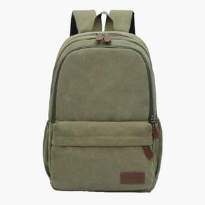 QCXBD Canvas Backpack for Men Large Capacity Durable Outdoor Hiking Camping Travel Sports Gym Work Multipurpose Laptop Daypack (Green)