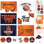 Decorably Thank You Cards with Envelopes & Stickers, Sports-Themed Cards - 24 Pack Basketball Thank You Cards with Envelopes & Stickers, Blank Inside 6x4in Basketball Coach Thank You Card