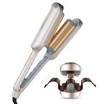 TYMO ROVY Hair Waver Crimper - Hair Curler, Deep Waver Curling Iron, Ionic Curling Wand with Ceramic Tourmaline Barrel for Women, Anti-Scald, Quick & Easy, Dual Voltage, Elegant Gold 32mm