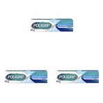 Poligrip Denture Adhesive, Fixative Cream to Secure Dentures, False Teeth & Partials, Flavour Free, 40 g, (Pack of 3)