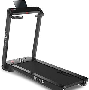 PowerMax Fitness - Urbantrek TD-M5 (5.0HP Peak) Pre-Installed Motorized Treadmill with Automatic Lubrication Home Use & Ai Intelligent Gasbag Shock Absorption (Black)