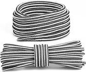 Wonkey [2 Pair Round Heavy Duty Boot Shoe Laces, Outdoor Hiking Walking Strong Shoelaces, Bootlaces and Durable Sneakers Shoe Strings (Black/White, 140 cm)