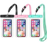 AiRunTech Waterproof Case, 3 Pack IPX8 Waterproof Phone Pouch, Dustproof Dry Bag with Lanyard for iPhone 14/13/12/11 Pro XS MAX XR X 8 7 6 Samsung Galaxy S22 S20 S10 S9 S8 and More Up to 7.0 Inches