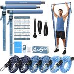 ALongSong Pilates Equipment Pilates Reformer With 6 Resistance Bands 20/30/40lbs Anti-Snap Protection For Home Gym Workout Yoga Twisting Squat Strengthen Muscles Body Shaping-Blue