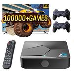 Super Console X2 Video Game Console with 100,000+ Classic Games, Compatible with PSP/NAOMI/ATARI etc, S902X2 Chip, Android TV 9.0&Emuelec 4.5 Dual Systems, 4K TV/AV Output,Include 2 Controllers